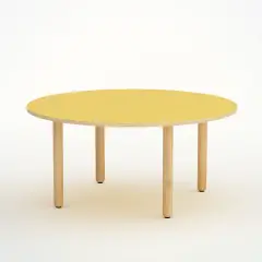 Tavolo Onda Circolare H 46 Cm - Misura 1 - Giallo Per La Scuola Nidi D'infanzia - Conforme CAM