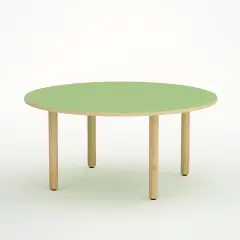 Tavolo Onda Circolare H 46 Cm - Misura 1 - Verde Per La Scuola Nidi D'infanzia - Conforme CAM