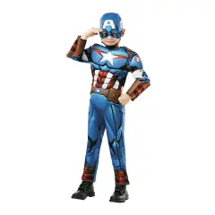 Costume Capitan America Deluxe per Bambini - Taglia M - 5/6 anni