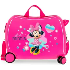 Minnie Love Rosa Trolley Da Viaggio Cavalcabile 4 Ruote