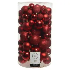 Box 100 Sfere Diametro 8cm. Christmas Red