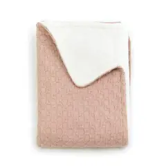 Coperta Lettino 140x100 Honey in Bambù Organico con Spugna Peluche Nudepink
