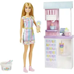 Barbie Playset Gelateria con Bambola e Pasta Modellabile