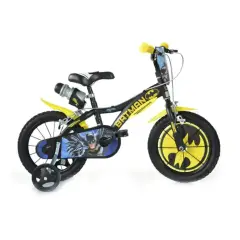 Dino Bikes Bicicletta Bambino 14" Batman con Rotelline Stabilizzatrici
