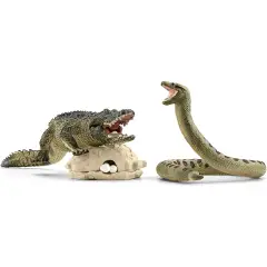 SCHLEICH ANACONDA E COCCODRILLO DELLA PALUDE