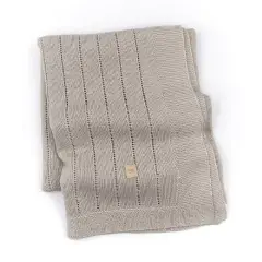 Bamboom Copertina Righe Estiva in Maglia per Neonato 75x100 cm – Cammello