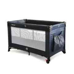 Lettino da Viaggio Comfort a 2 Livelli Pieghevole con Borsa, Blu • 74x65x125 cm