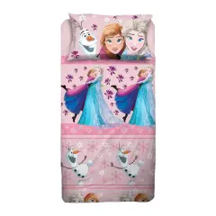 Set Lenzuolo Letto Singolo Frozen Rosa - 100% Cotone
