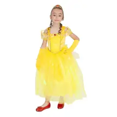 Costume Principessa Gialla per Bambine - Taglia XXS - 3/4 Anni