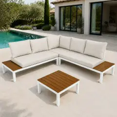 Salotto Vieste Lounge Angolare Bianco In Alluminio Salmar