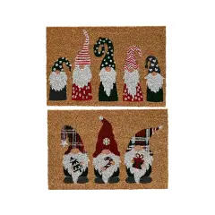 Zerbino Natalizio in Cocco Decorato con Gnomi 60x40cm Outdoor