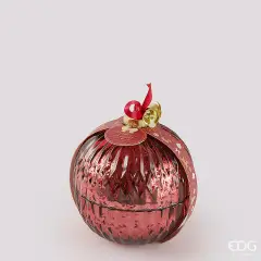 Candela Sfera Natalizia Profumata Rossa 11cm EDG Princess