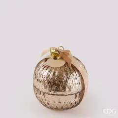 Candela Sfera Natalizia Profumata Champagne 11cm EDG