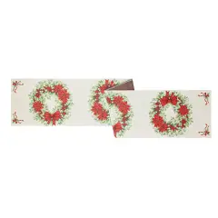 Runner Natalizio Bow 183x33 Verde Rosso