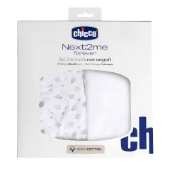 Set Lenzuola con Angoli in Cotone per Next2Me Forever - Confetti