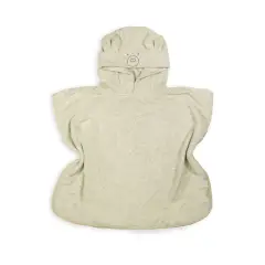 Poncho Accappatoio Bamboom in Spugna di Bambù – Oyster Grey – Taglia 0-2 Anni