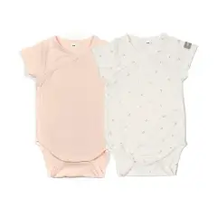 Body Maniche Corte Tulips/Rosa Mix - Taglia 12-18 Mesi - 2 Pezzi Rosa e Bianco