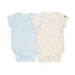 Body Maniche Corte Print Fish/Azzurro Mix - Taglia 9-12 Mesi- 2 Pezzi Rosa e Azzurro