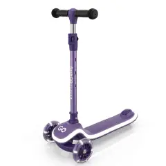 Monopattino 3 Ruote Regolabile e Pieghevole FlashGo con Luci LED per Bambini 3-5 Anni, Viola
