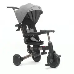 Triciclo Pieghevole Evolutivo 6-in-1 MoovEvo per Bambini dai 6 Mesi, Tessuto Grigio
