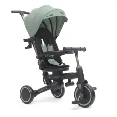 Triciclo Pieghevole Evolutivo 6-in-1 MoovEvo per Bambini dai 6 Mesi, Tessuto Verde