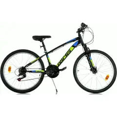 Bicicletta 24"  MTB Ring 24” Shimano 18V Nero Verde Blu