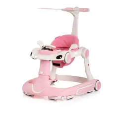 Girello Happy Walker 5 in 1 Pink - Multifunzione con Luci, Suoni, Dondolo e Modalità Salto.