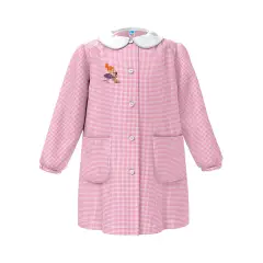 Grembiule Bambina Asilo Bimba Cagnolino Quadrettato Rosa 4 Anni