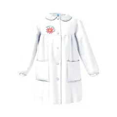 Grembiule Bambina Scuola Fiore Bianco 7 Anni