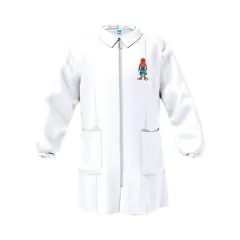 Grembiule Bambino Asilo Zip Pinguino Bianco 4 Anni