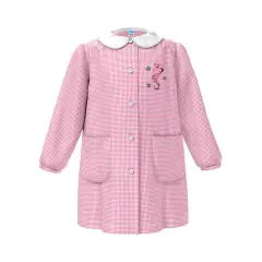 Grembiule Bambina Asilo Cavallo Marino Quadrettato Rosa 4 Anni