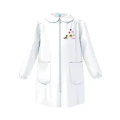Grembiule Bambina Asilo Zip Gattino Bianco 5 Anni