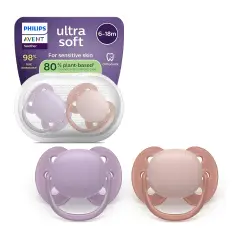 Ciuccio Philips Avent Ultra Soft 6-18M Viola/Rosso Pastello