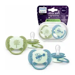 Ciuccio Philips Avent Ultra Soft Night +18M Albero/Uccello