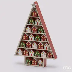 Calendario Avvento Pino EDG in Legno 24 Casette H 44,5 cm