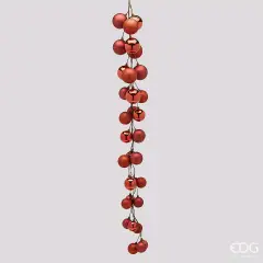 Festone Natalizio EDG Rosso con 33 Palline H 120 cm