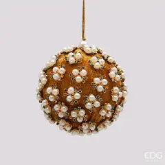 EDG Palla Elizabeth Velluto Oro e Perle D10 cm