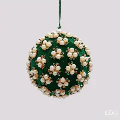 EDG Palla Elizabeth Velluto Verde e Perle D10 cm