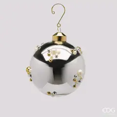 EDG Palla Bolle Argento D10 cm con Perle Natale