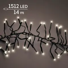 Luci di Natale LED Cluster 1512 LED 14 m Bianco Caldo