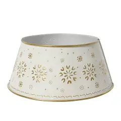 Copri Base Albero di Natale in Ferro Bianco e Oro Ø70 cm