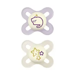 Succhietto Original Start Night Silicone 0-2 Mesi Bambina – 2 Pezzi