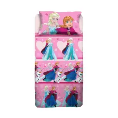 Set Lenzuolo Letto Singolo Frozen Rosa - 100% Cotone